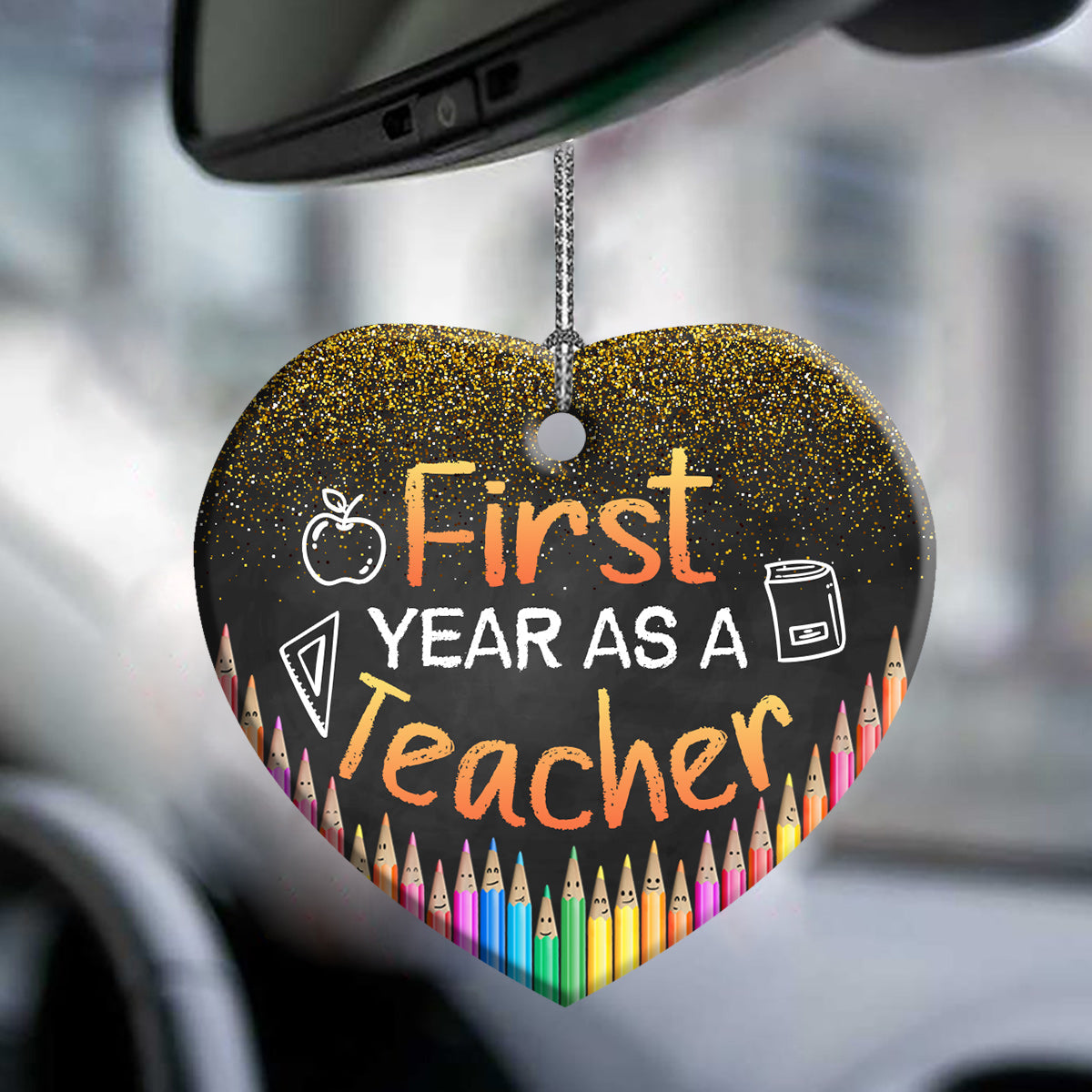 Teacher First Year As A Teacher Teacher - Heart Aluminium Ornament (Printed On Both Sides) 1122