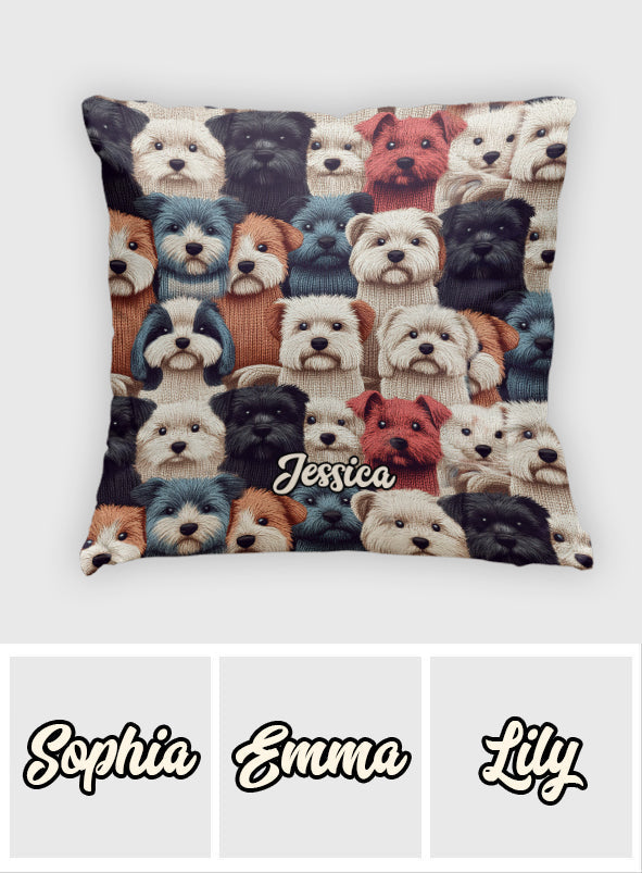 Dog Pattern - Personalized Dog Throw Pillow