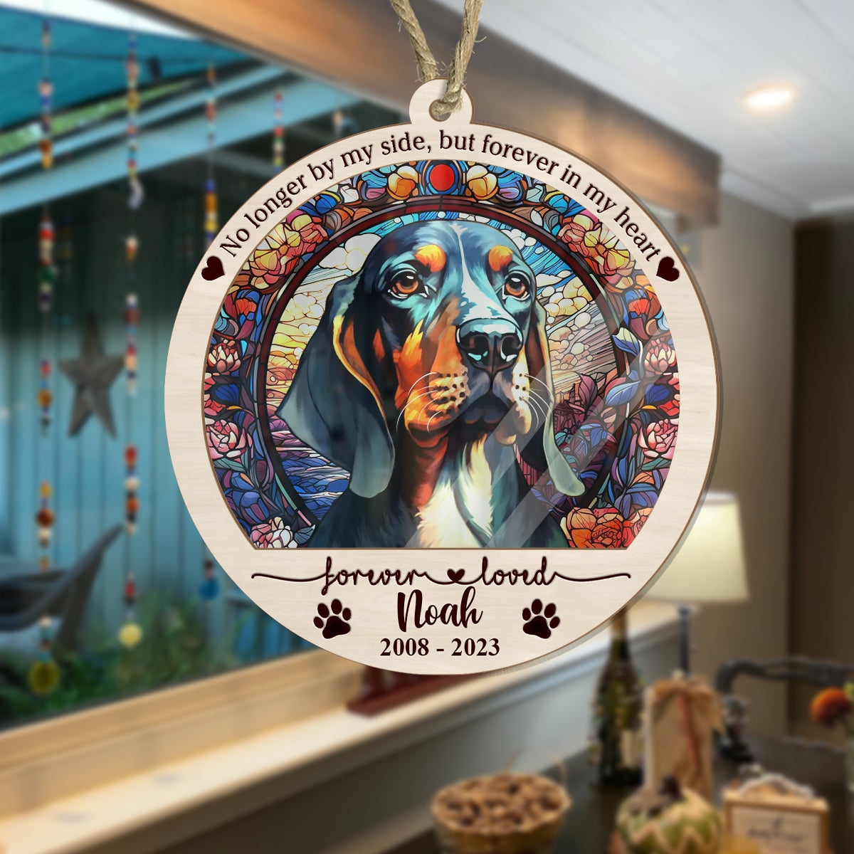 Colorful Dog Cat - Personalized Dog Suncatcher