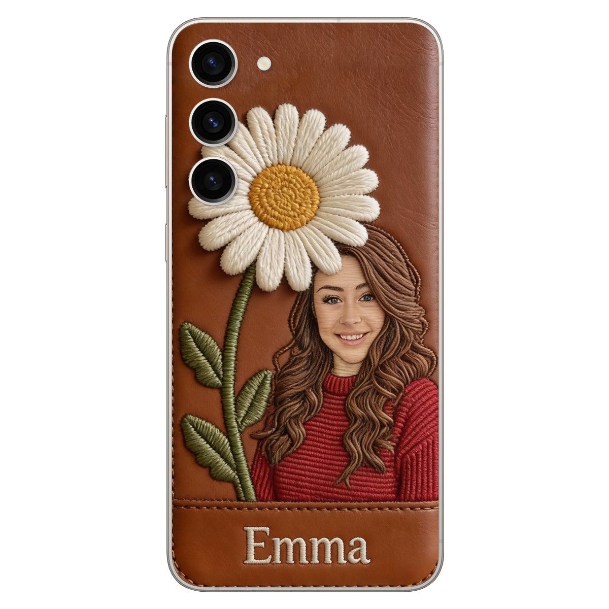 Custom Any Photo Birthmonth Flower - Personalized Self Love Leather Phone Case