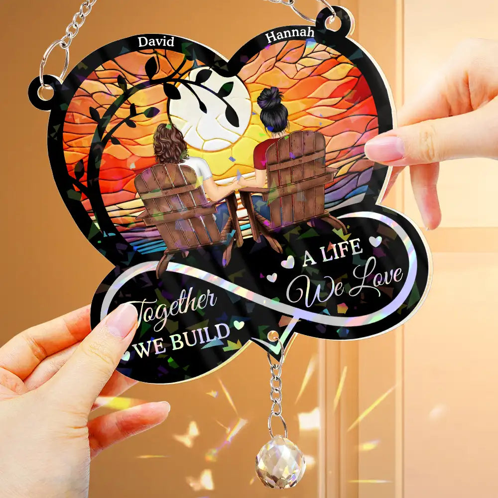 From Our First Kiss Till Our Last Breath Starry Sky Personalized Sun Catcher Ornament – Romantic Gift for Couple, Husband, Wife