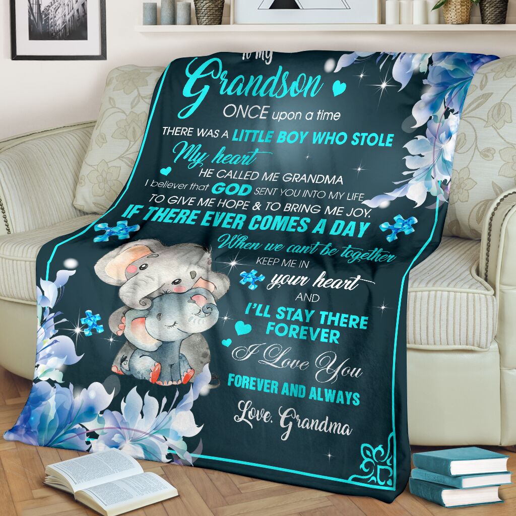 To My Grandson Autism Awareness Blanket 0622
