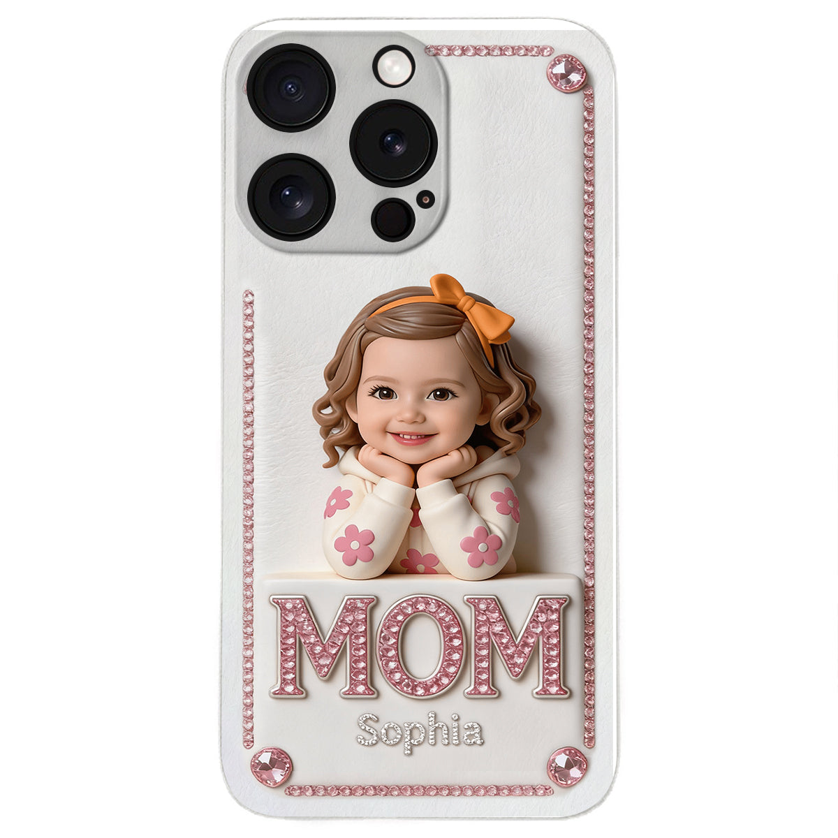 Mother's Day Gift, Custom From Any Photo - Personalized Mother 3D Embossed Leather Phone Case
