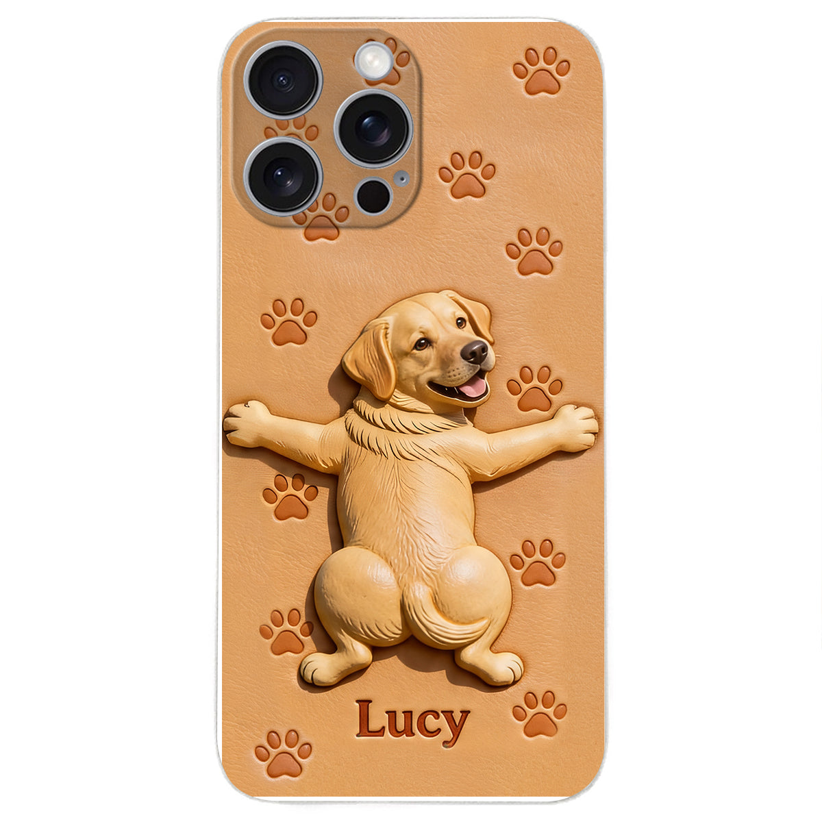 Pet Mom, Dog Lovers Gift Idea - Personalized Dog 3D Embossed Leather Phone Case