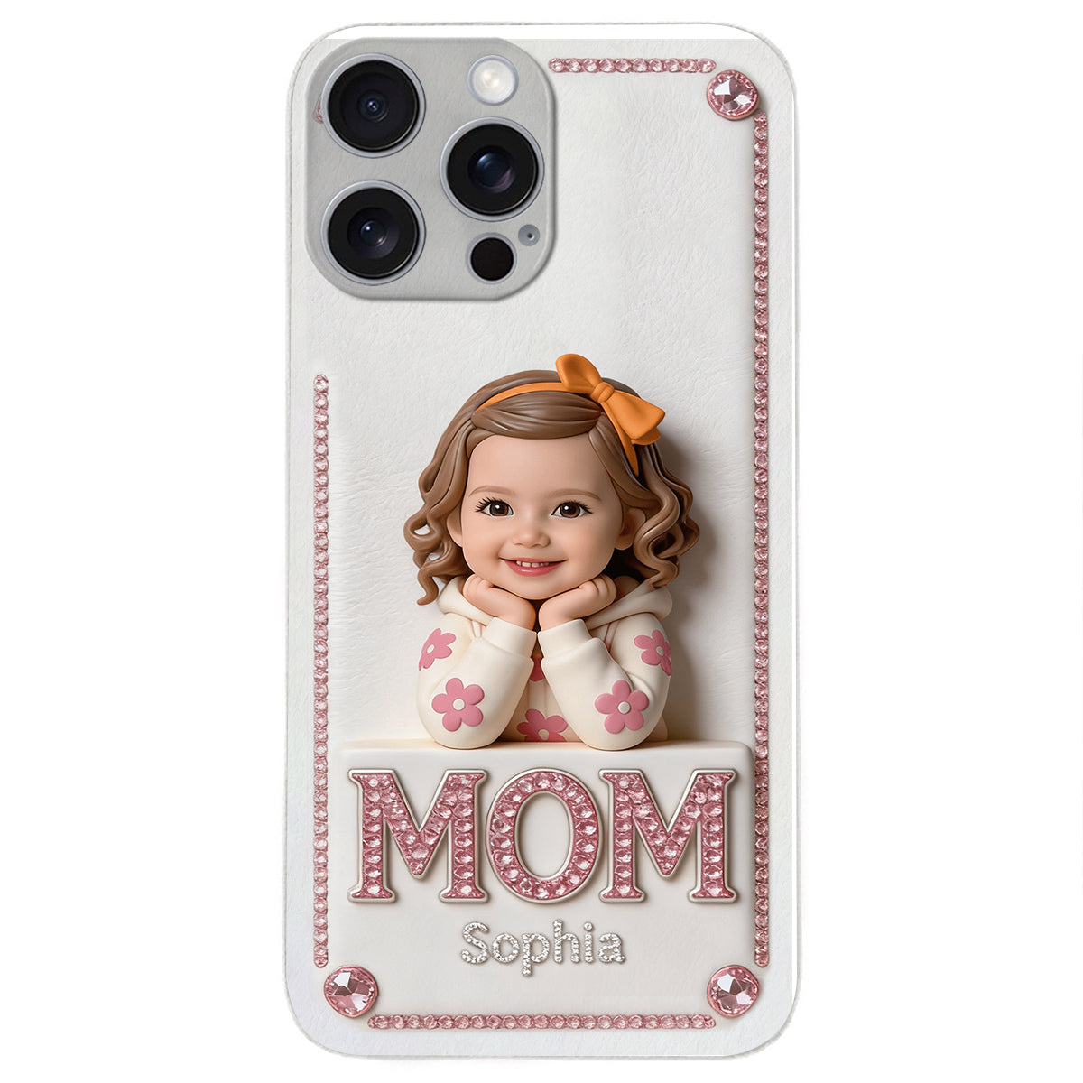 Mother's Day Gift, Custom From Any Photo - Personalized Mother 3D Embossed Leather Phone Case