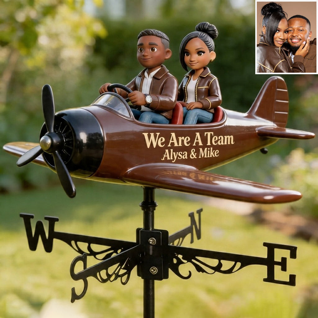 Airphane Couple - Personalized Couple Weather Vane