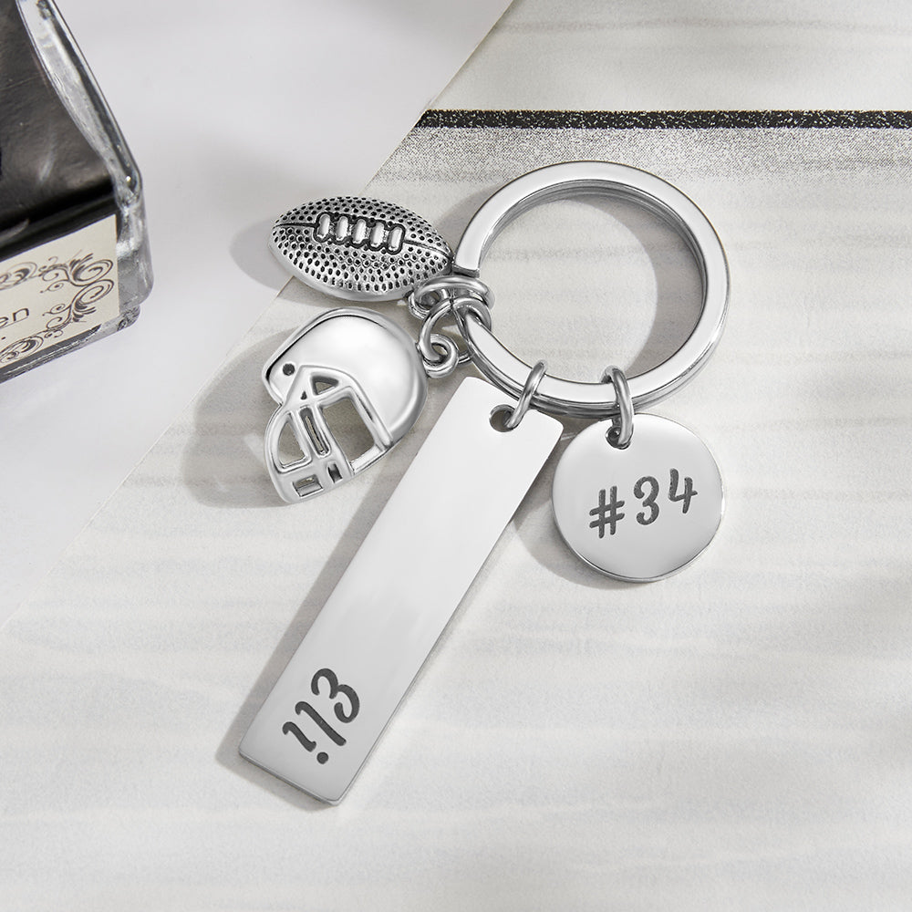 Football Items - Personalized Football Sport Keychain