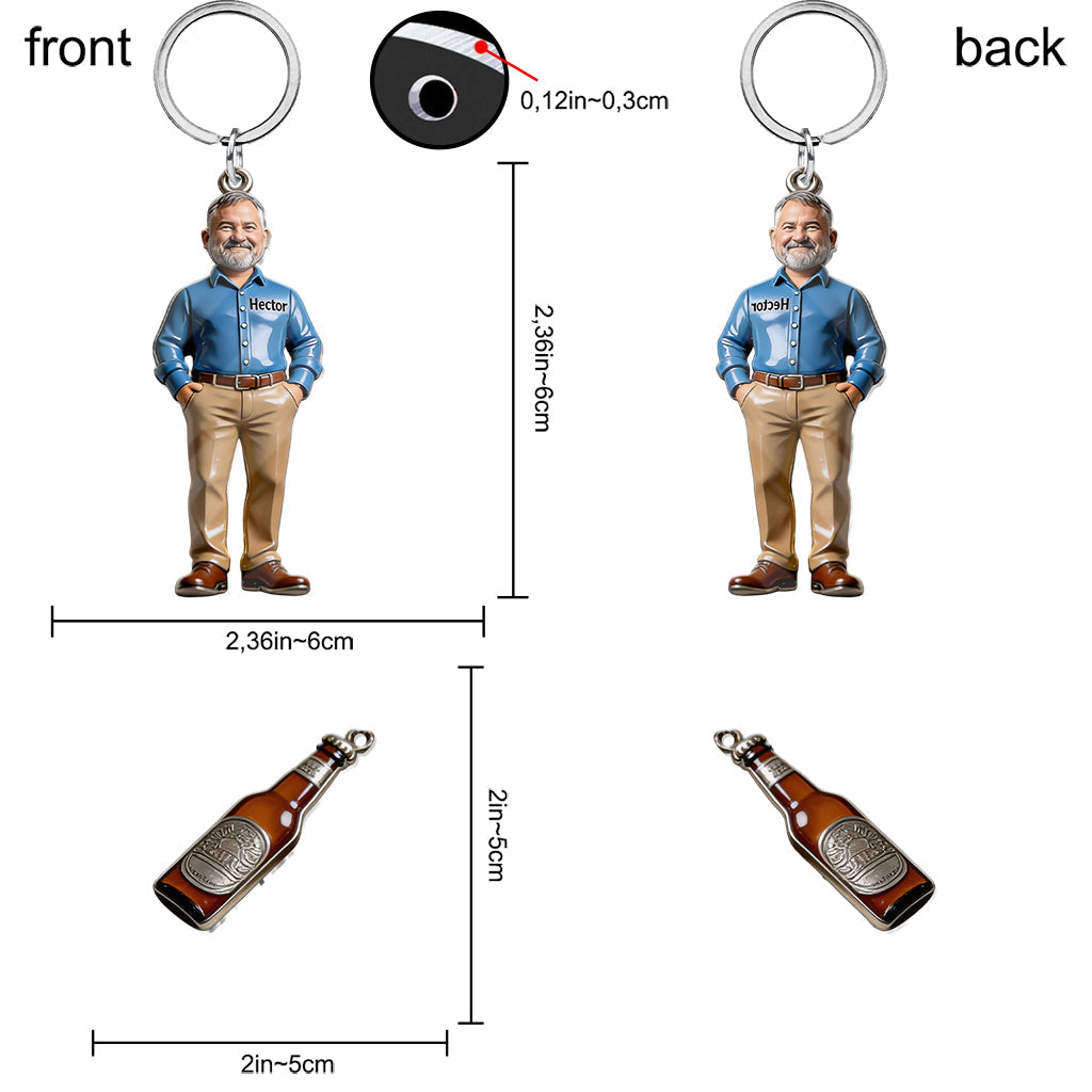 It's Not A Dad Bob - Personalized Father Premium Keychain With Charms