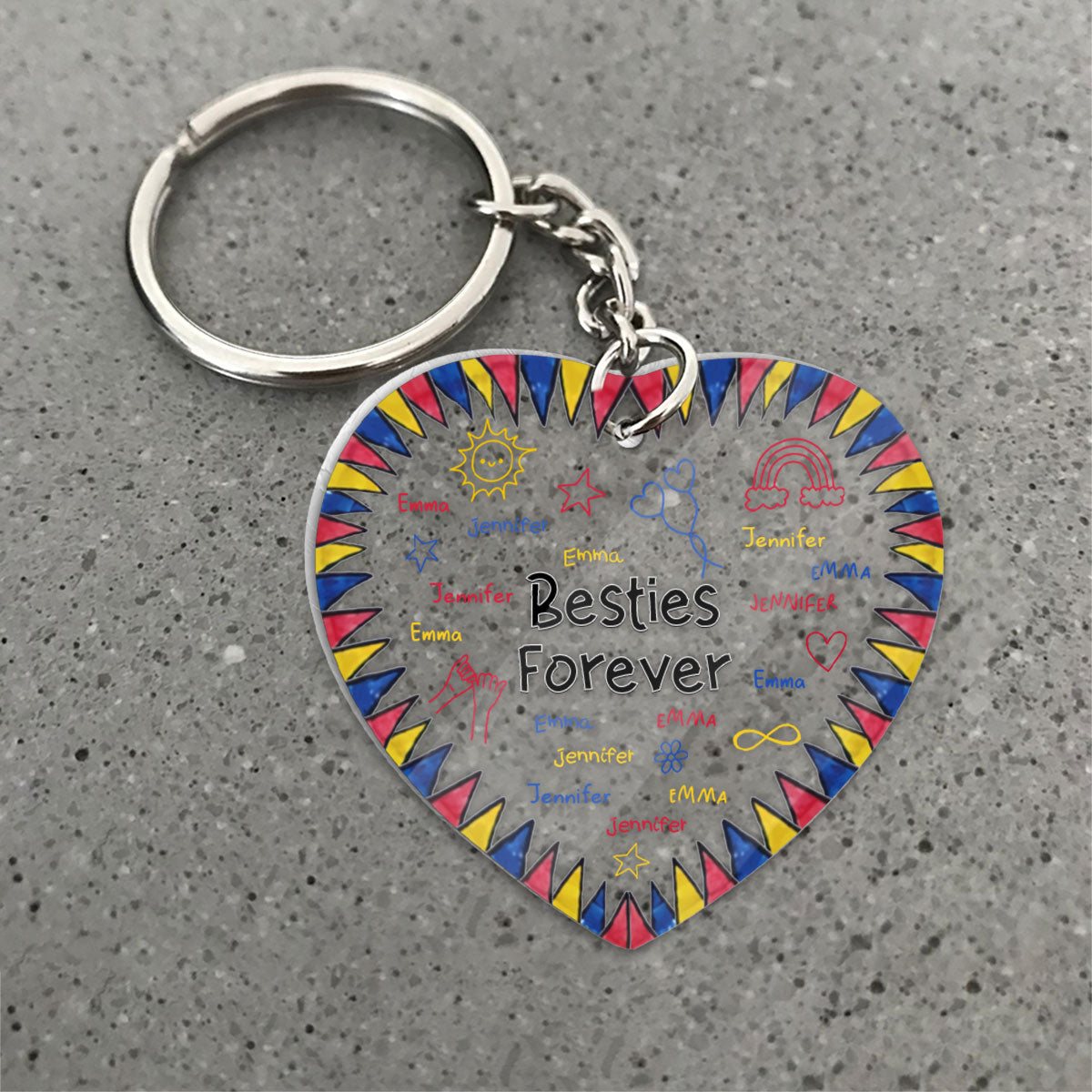 Besties Forever - Gift for friend - Personalized Transparent Keychain