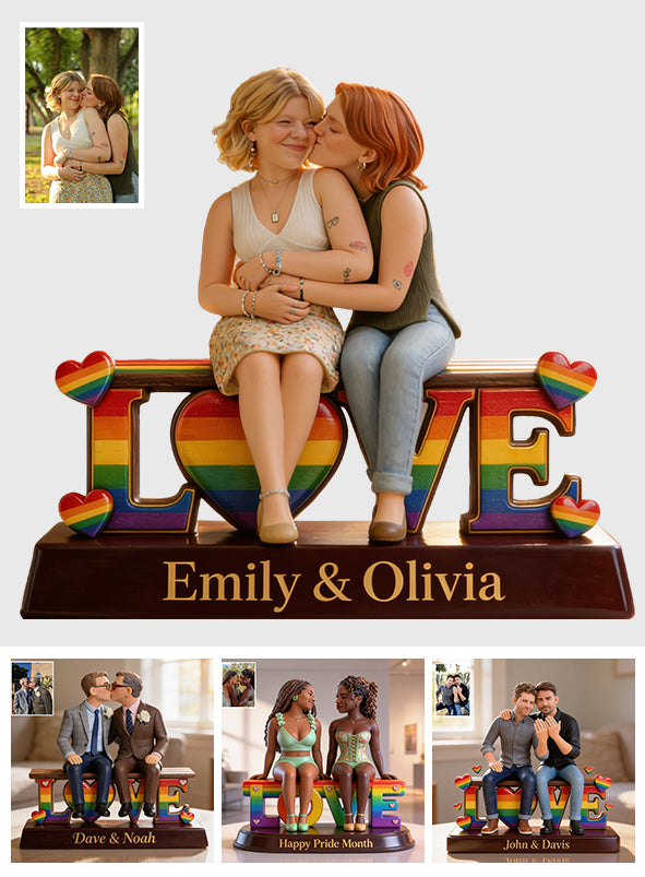 Happy Pride Month - Personalized LGBT Support Custom Shaped Wood Plaque