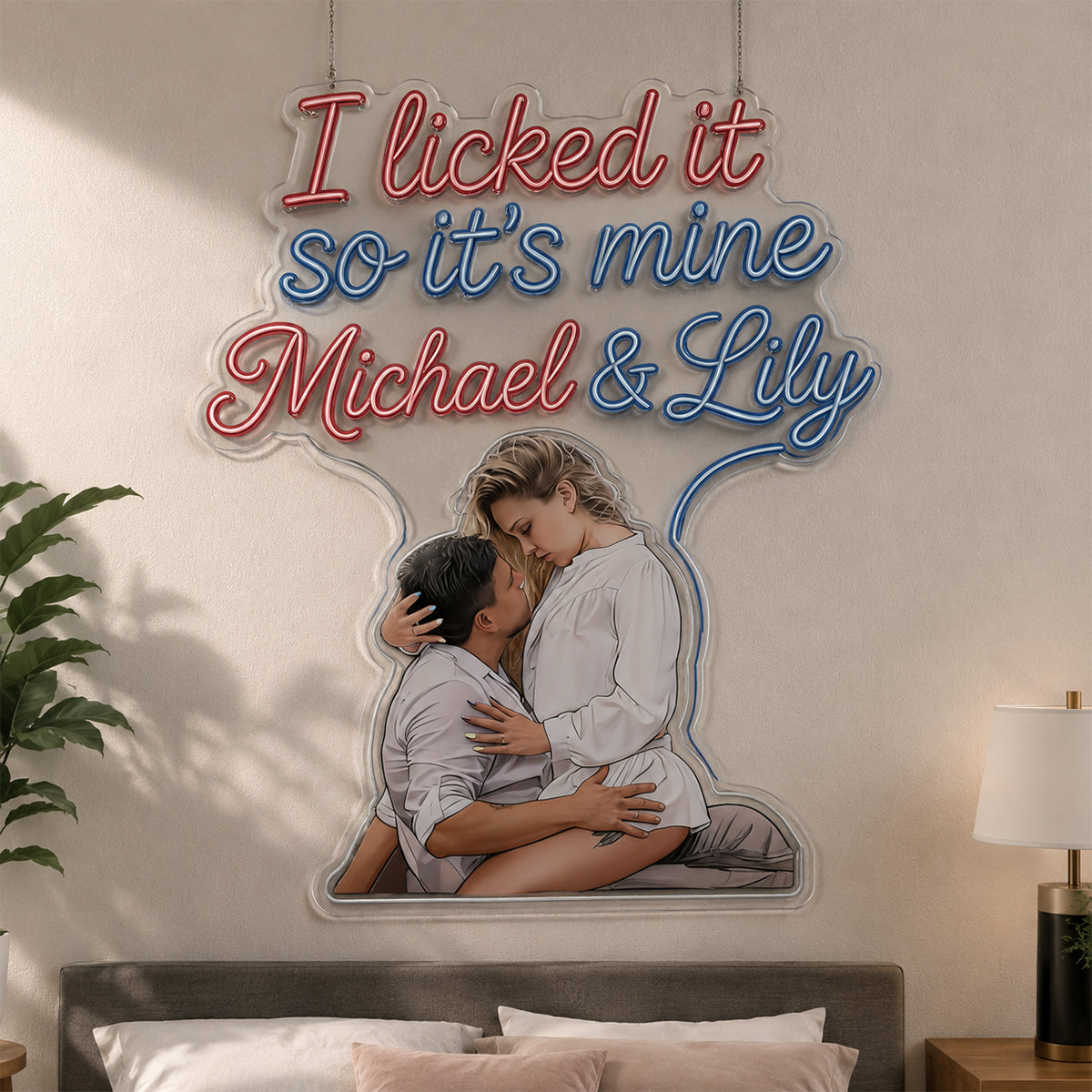 I Licked It So It's Mine - Personalized Spicy Couple Neon LED Light Sign