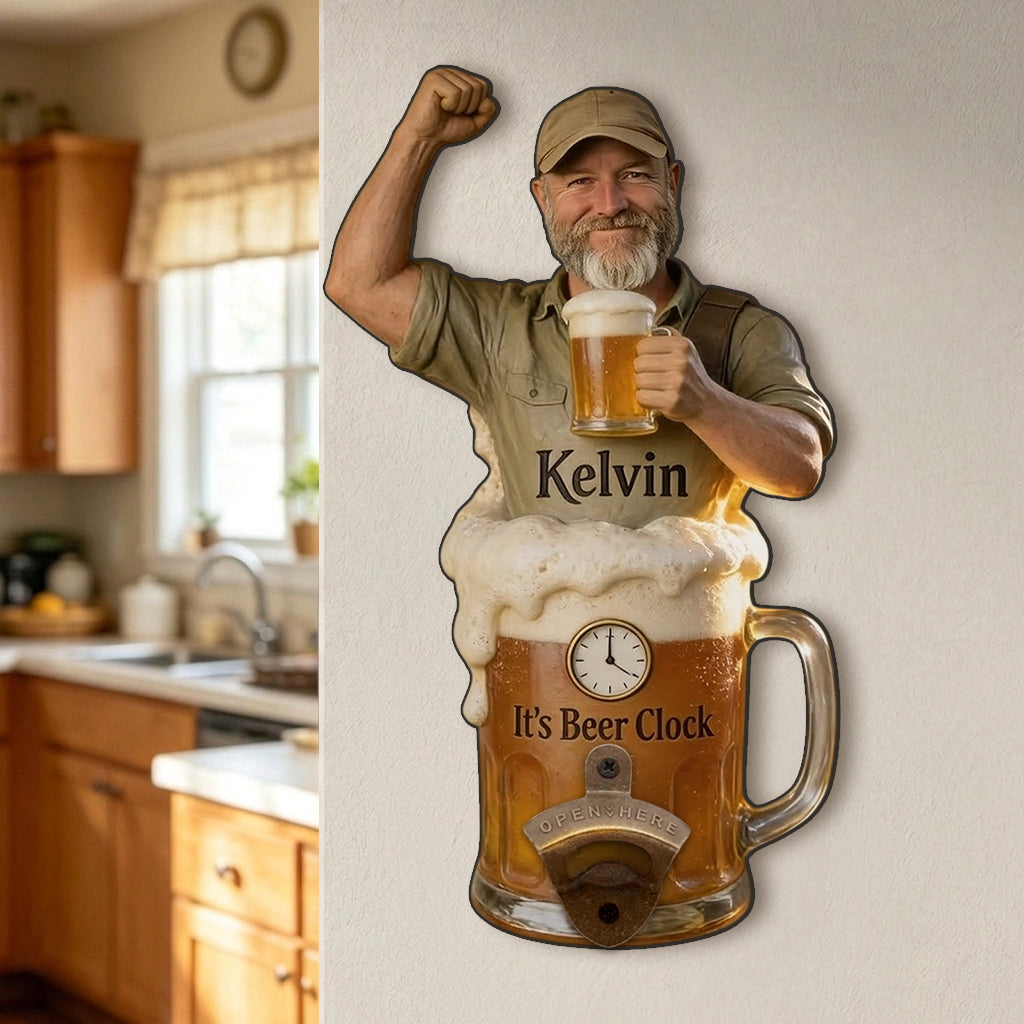 It's Beer Clock - Personalized Beer Wall Bottle Opener