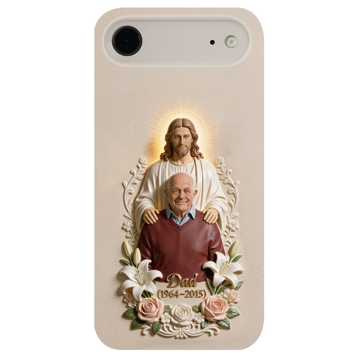 Memorial Gift Idea, Gift for Lost of Loved Ones - Personalized Memorial 3D Embossed Leather Phone Case
