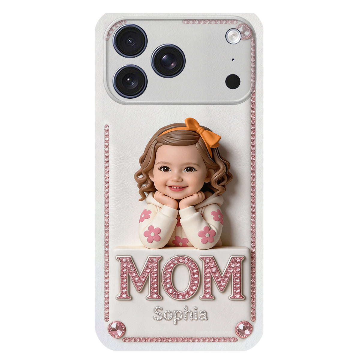 Mother's Day Gift, Custom From Any Photo - Personalized Mother 3D Embossed Leather Phone Case