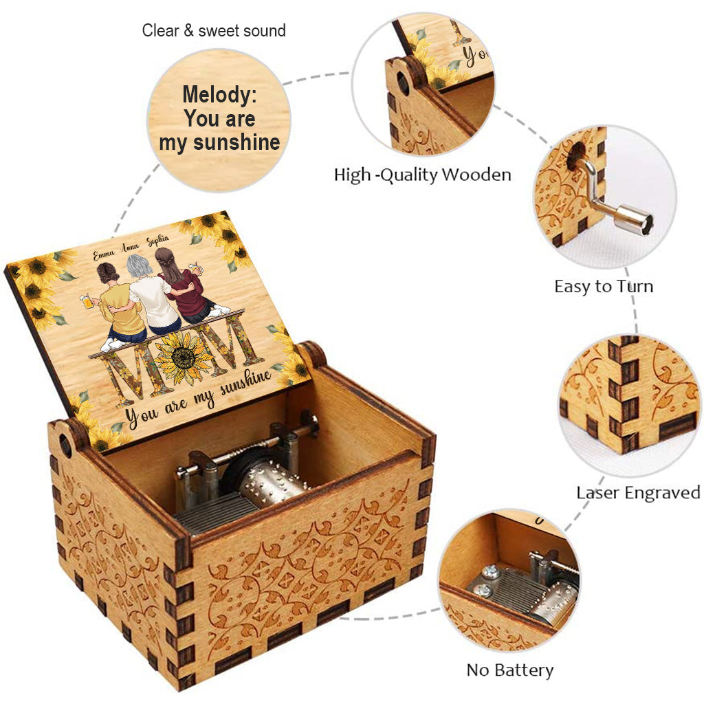 You Are My Sunshine - Personalized Mother's Day Mother Hand Crank Music Box