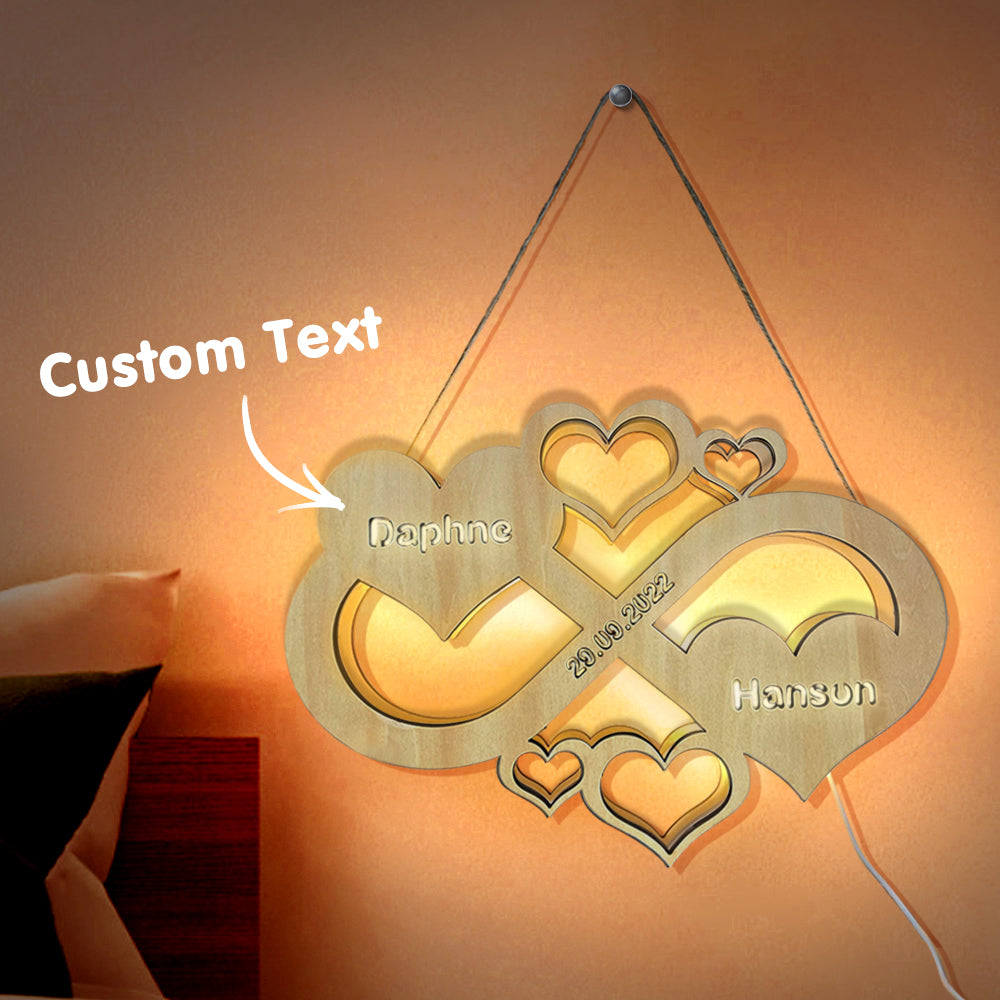 Custom Name Infinity Heart Lamp - Personalized Couple Lamp