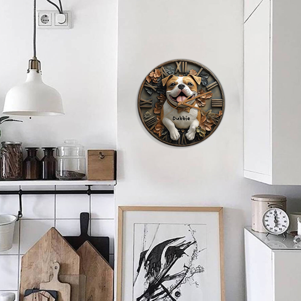 Smile Pitbull - Personalized Pitbull Wall Clock