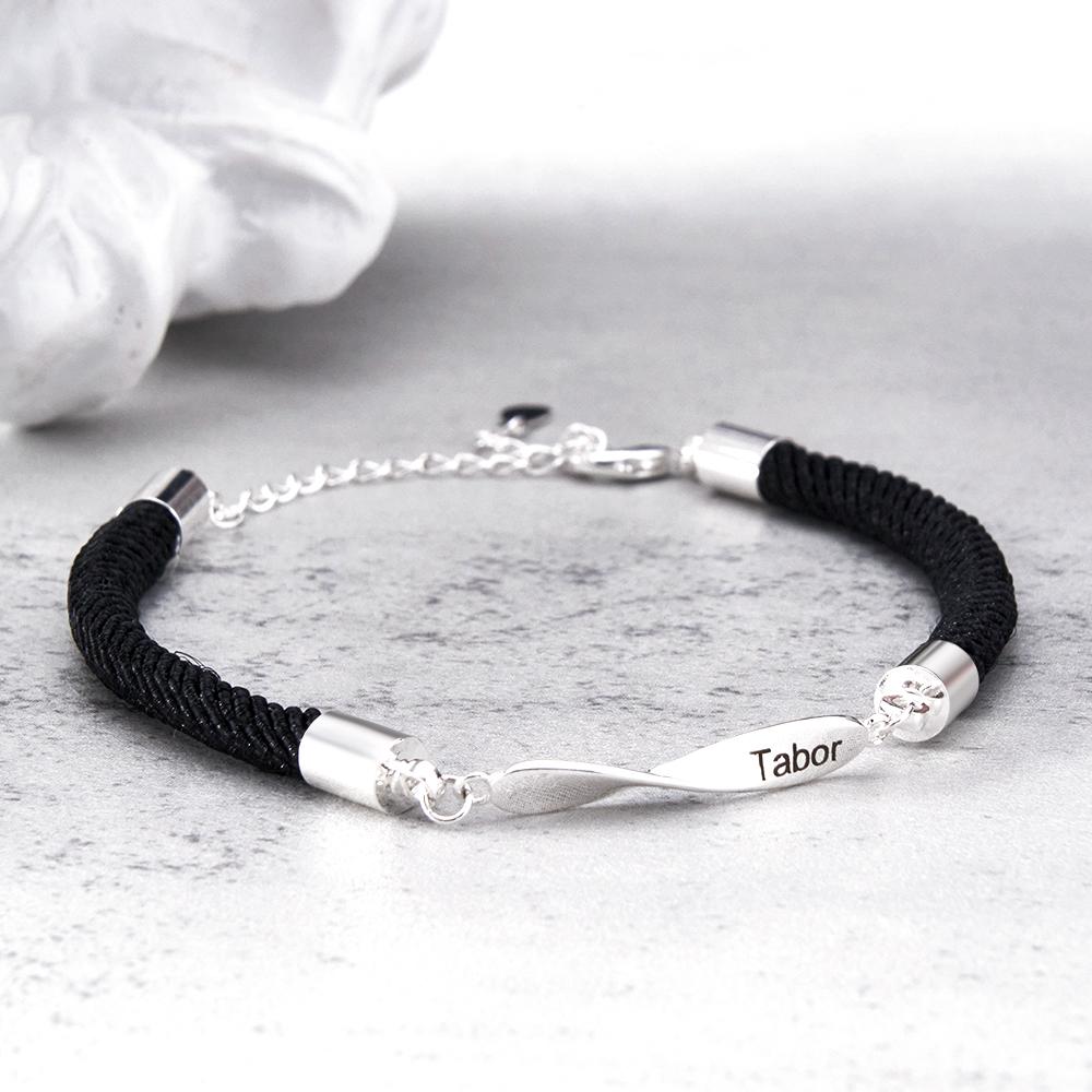 Any Names - Personalized Couple Engraved Rope Bracelet
