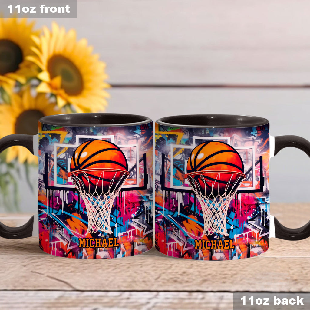 Cool Basketball Design - Personalized Basketball Accent Mug