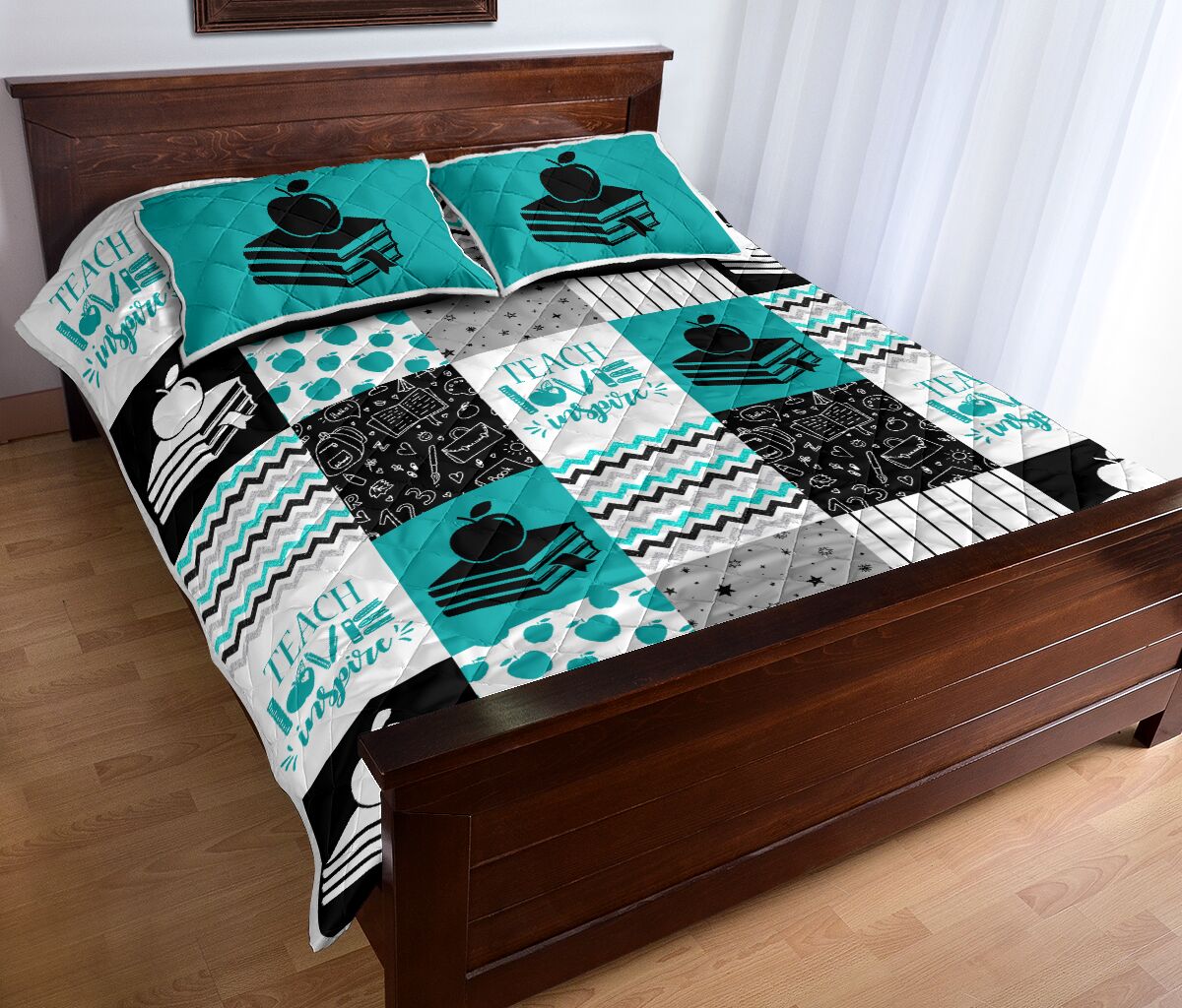 Teach Love Inspire Teacher Quilt Set 0622