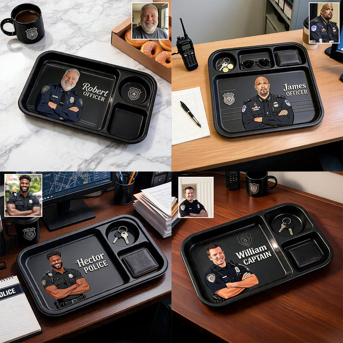 Behind Every Good Community Is A Great Officer - Personalized Police Officer Catch-All Tray