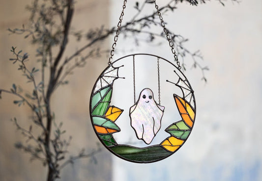 Ghost Funny Halloween Ghost Window Hanging Suncatcher Ornament Halloween Window Hanging Suncatcher Ornament 0924