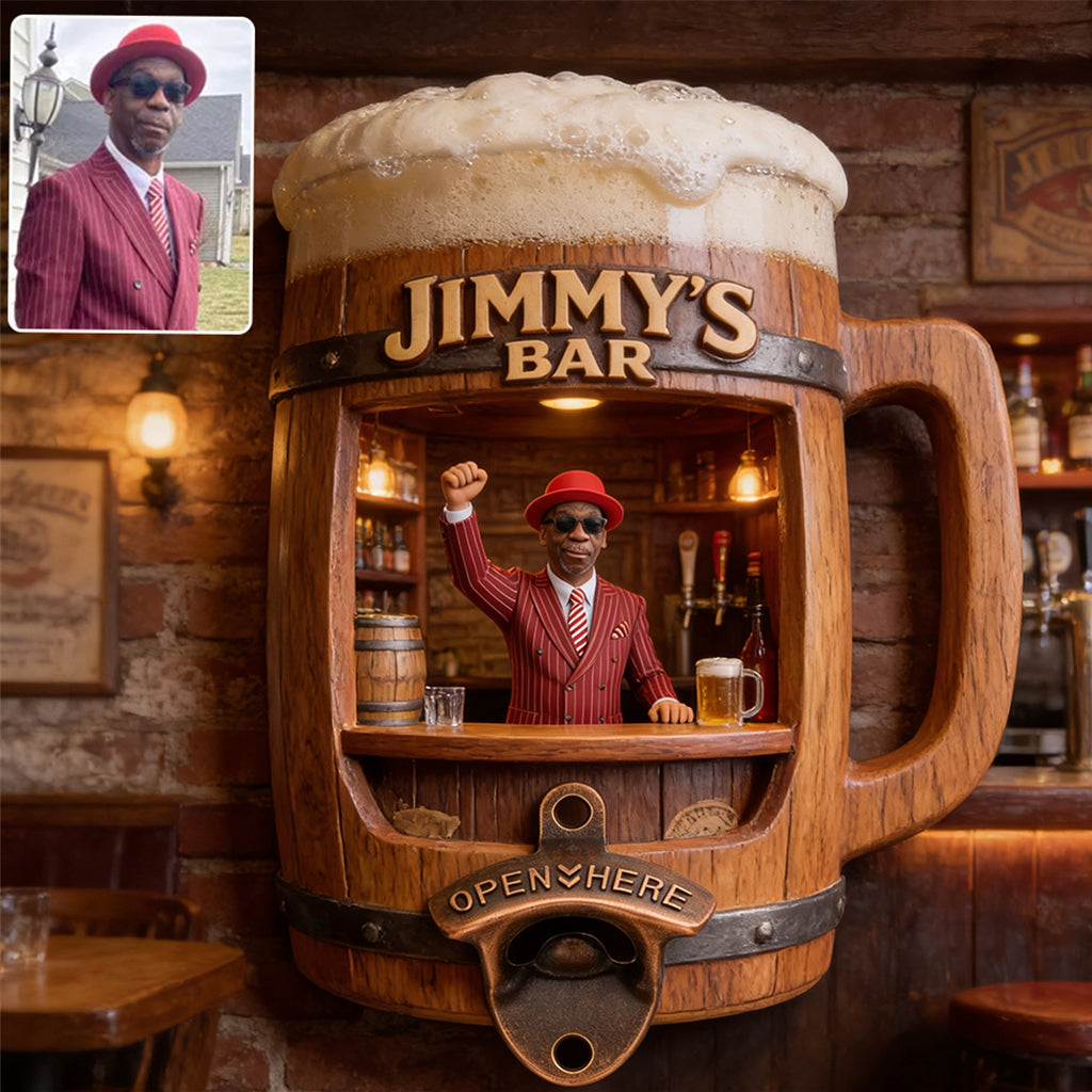 Funny Wall-Mounted Bottle Opener, Bar Custom Decoration - Personalized Beer Wall Bottle Opener
