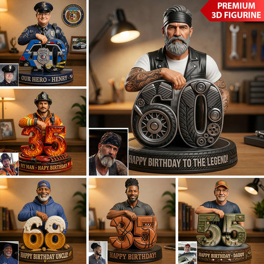 Custom Any Photo Birthday Celebration - Personalized Birthday Premium 3D Figurine