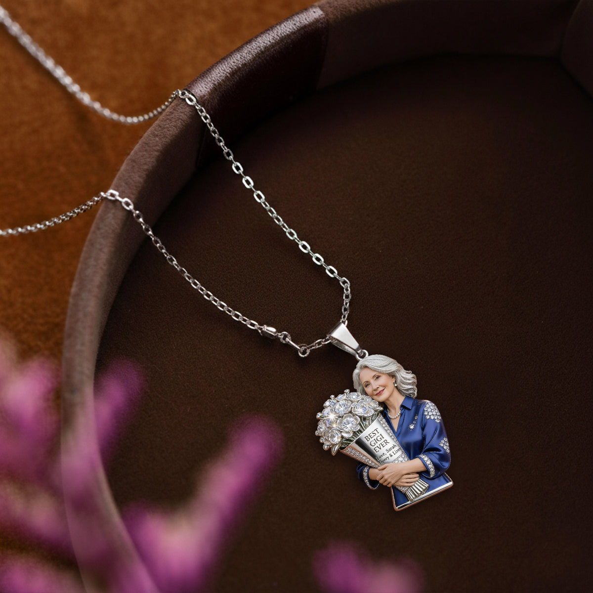 Custom Any Photo, Best Gift For Mom & Grandma - Personalized Mother Shaped Metal Pendant Necklace