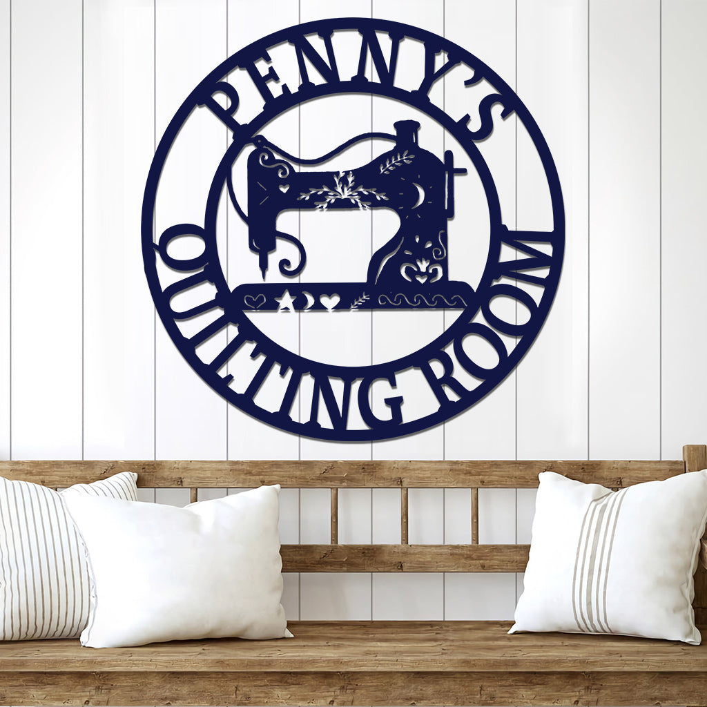 Quilting Room - Personalized Quilting Cut Metal Sign