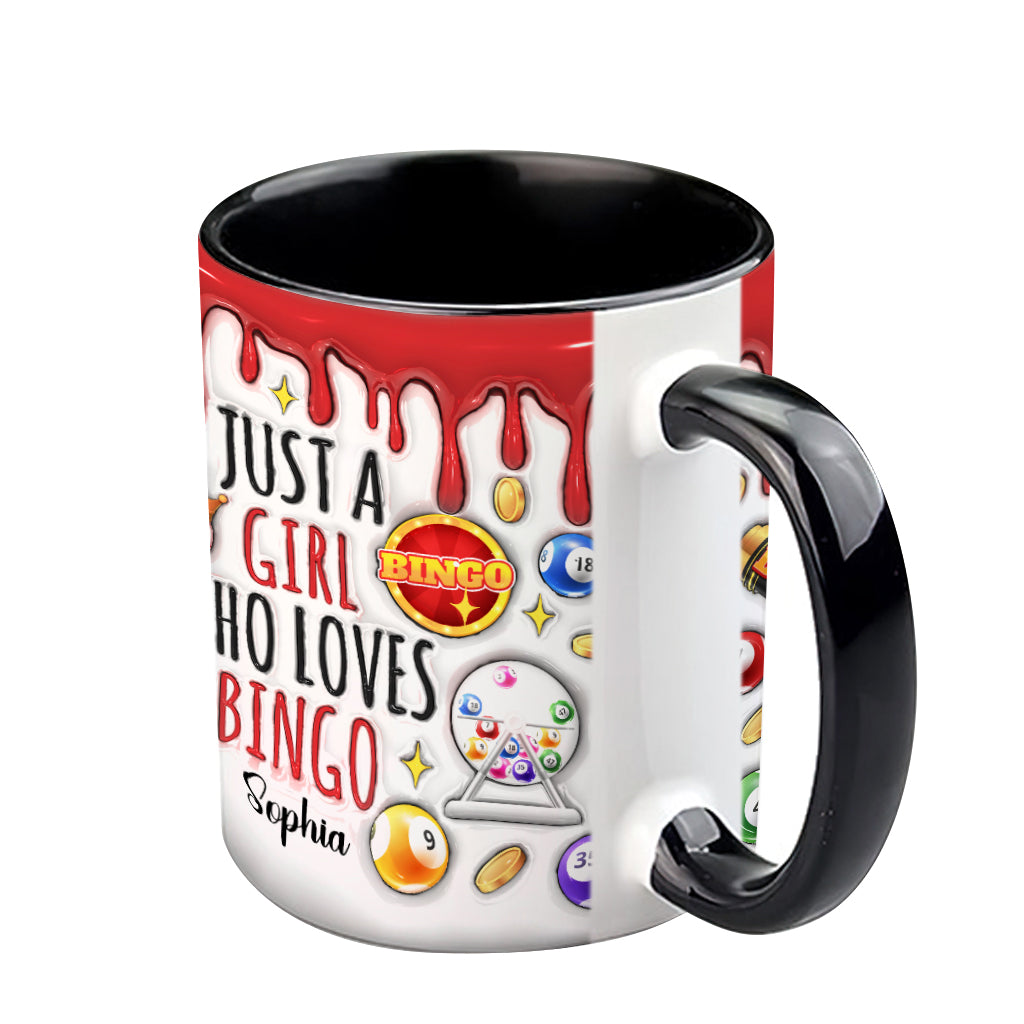 Just A Girl Who Loves Bingo - Personalized Bingo Player Accent Mug