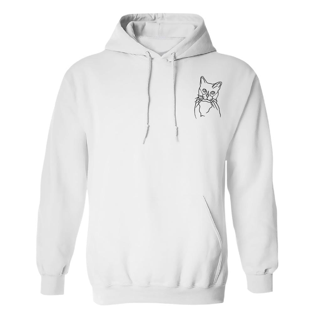 Custom Line Art - Personalized Cat Embroidered Hoodie