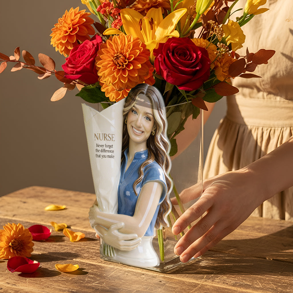 Custom Any Photo - Personalized Nurse Acrylic Pot