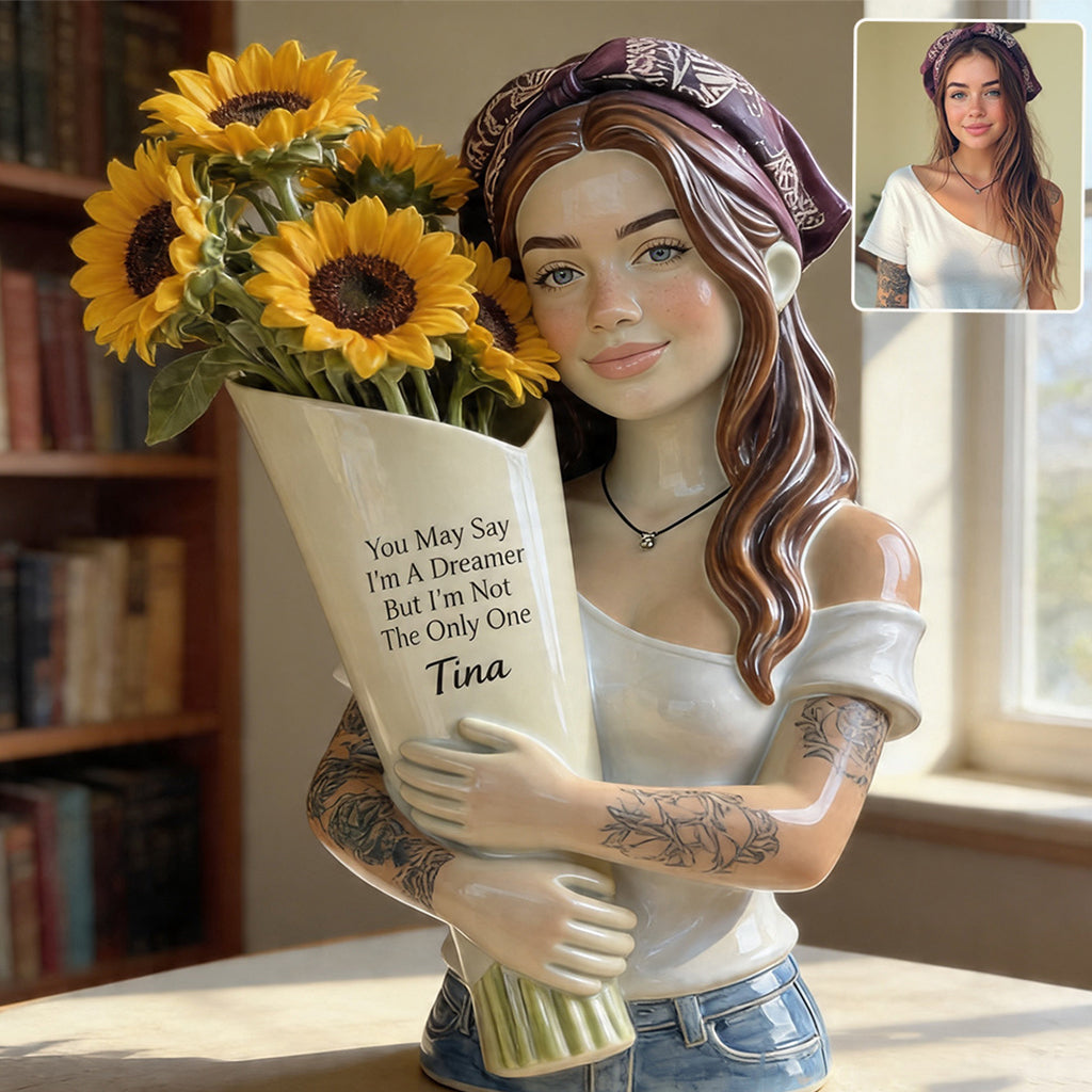 Be A Sunflower - Personalized Hippie Acrylic Flower Vase