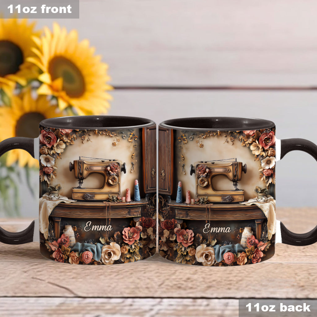 Beautiful Sewing Machine - Personalized Sewing Accent Mug