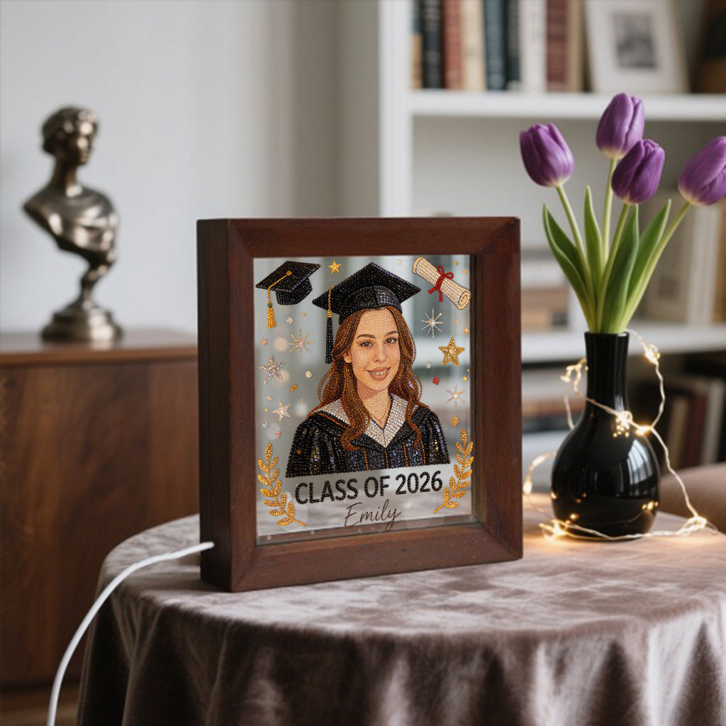 Class Of 2026 - Personalized Graduation Wooden Frame LED Light