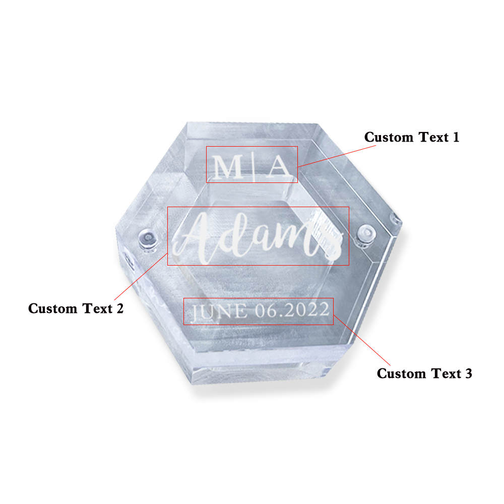Custom Text - Personalized Layer Acrylic And Wooden Ring Box