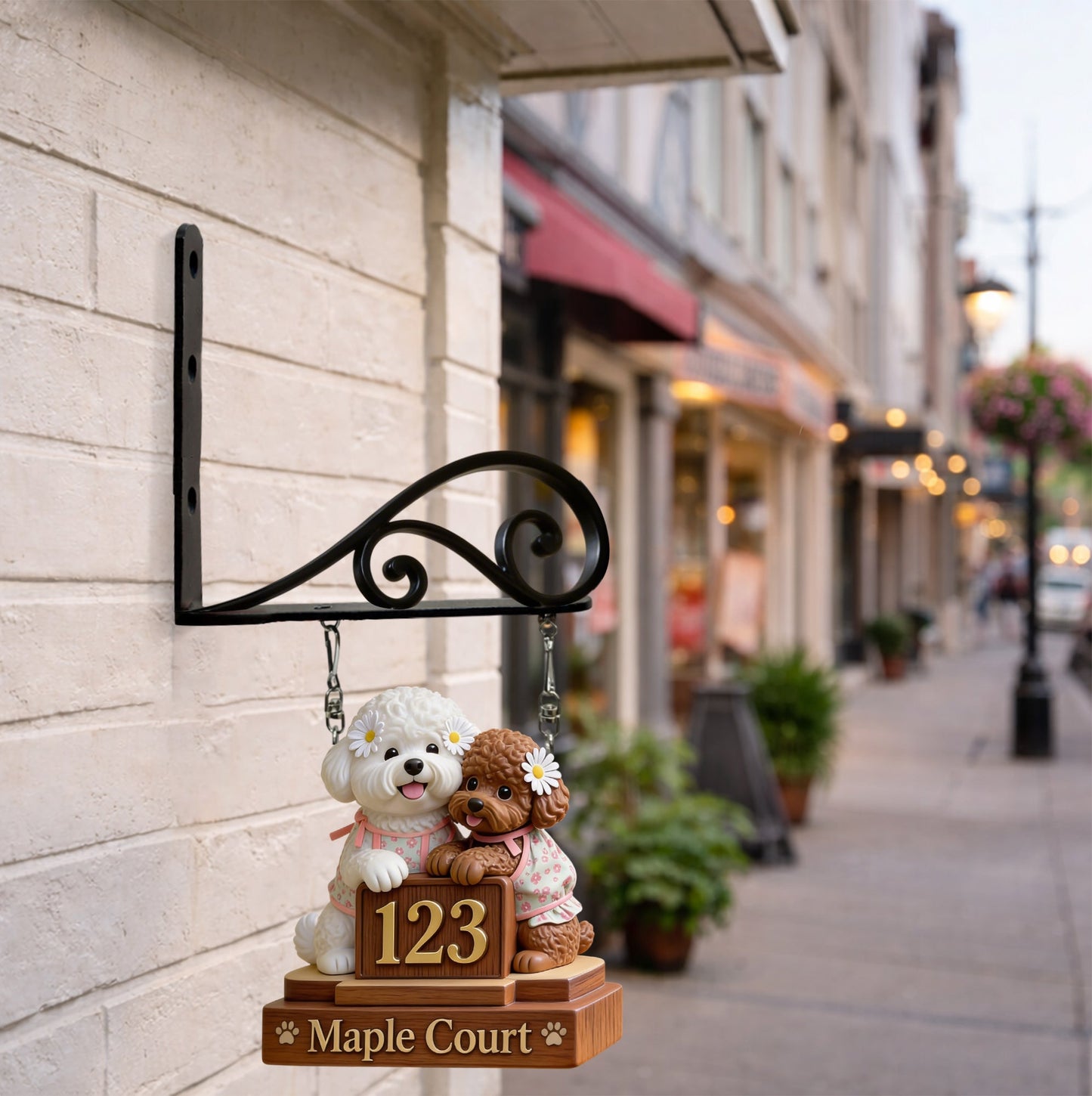 Dog Address Porch Sign - Personalized Dog Wooden Wall Mount Sign
