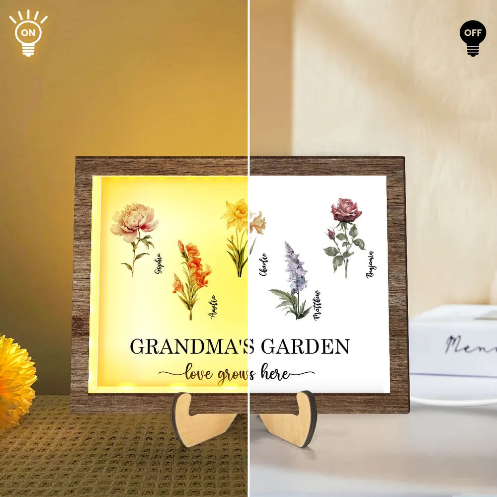 Personalized 2-Layer Wooden LED Plaque – A Heartfelt Gift for Grandma with Custom Design – A Special Gift to Celebrate Love