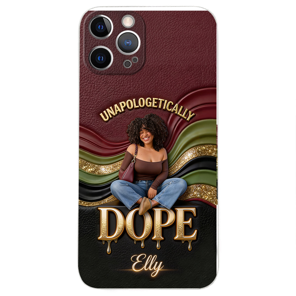 Happy Juneteeth, Black History, Black Pride - Personalized African American 3D Embossed Leather Phone Case