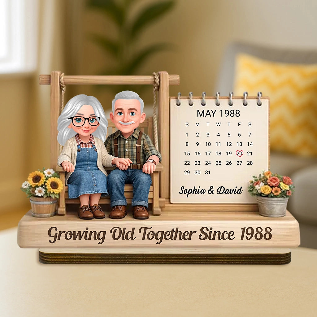 Growing Old Together Personalized 2-Layer Wooden Plaque - Sweet Couple Keepsake for Home Display, Thoughtful Gift for Him or Her