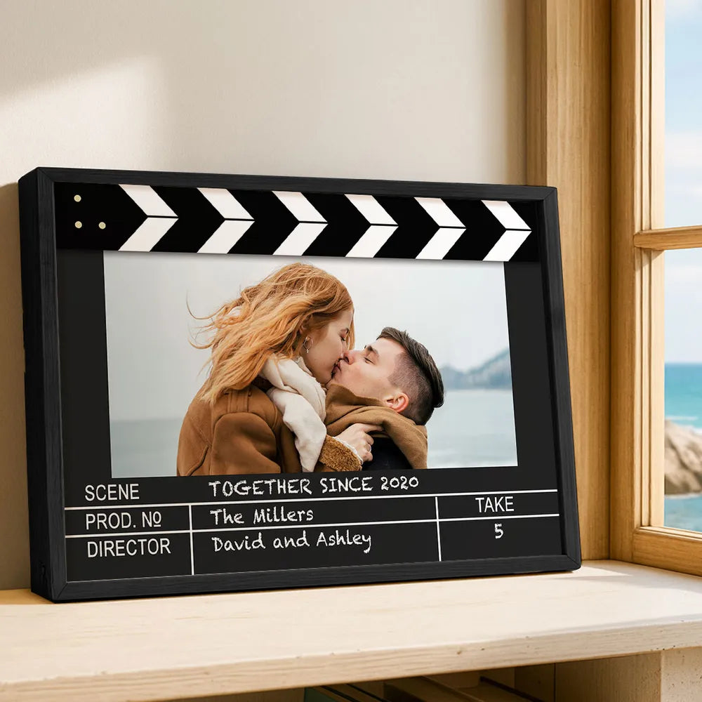 Film Scene Inspired Poster – Romantic Photo Gift for Couples with Custom Text