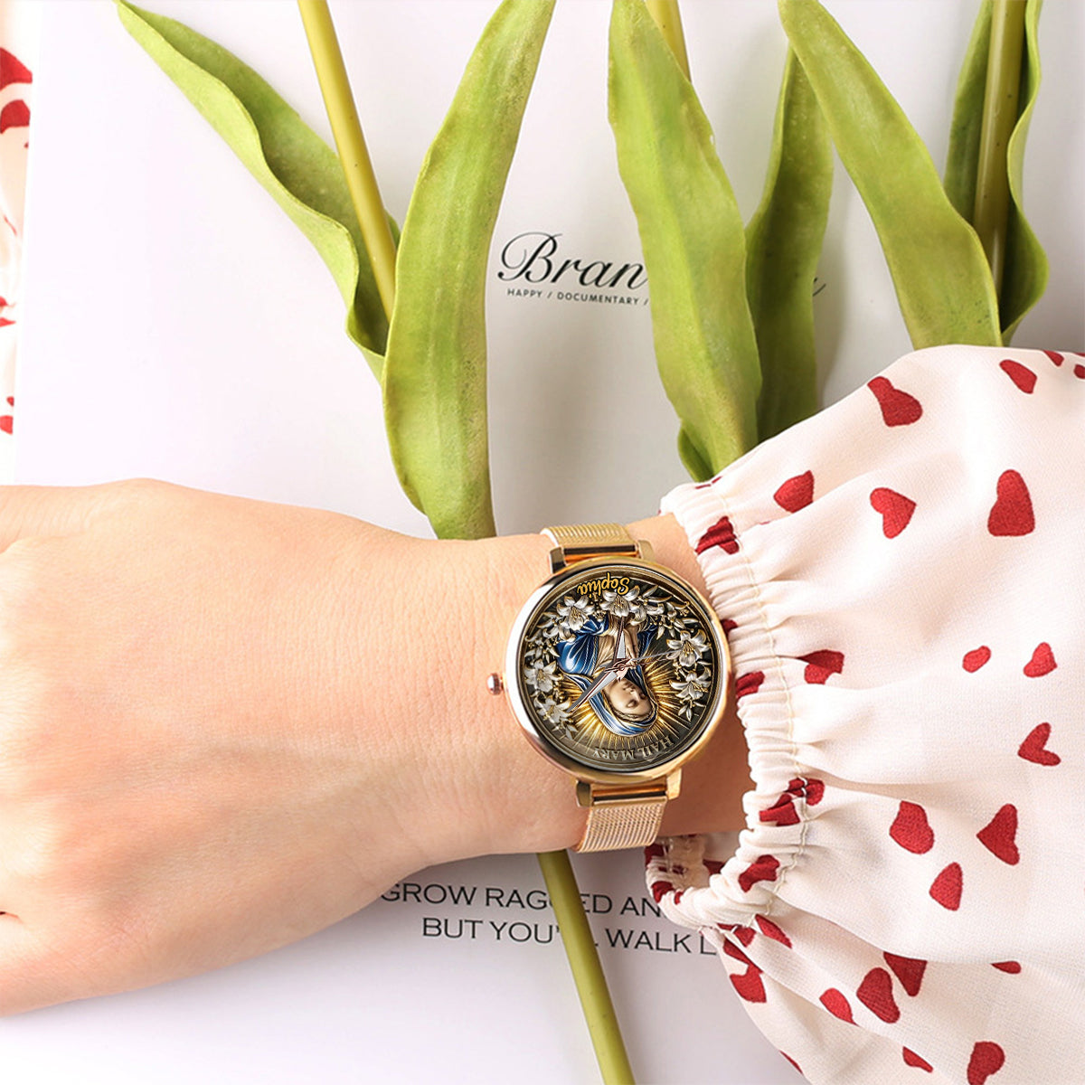 Hail Mary - Personalized Christian Women Hand Watch