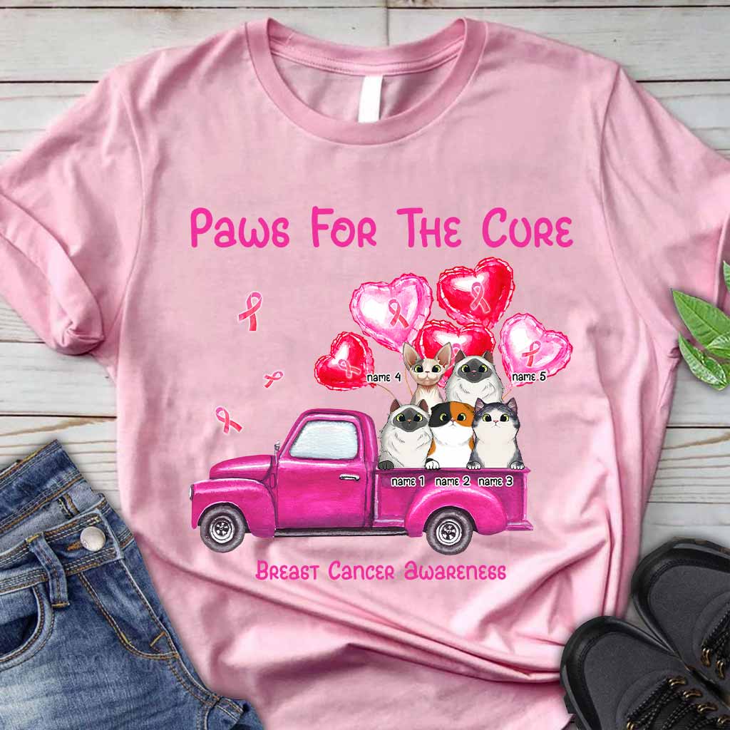 Paws For The Cure - Breast Cancer Awareness Personalized T-shirt And Hoodie