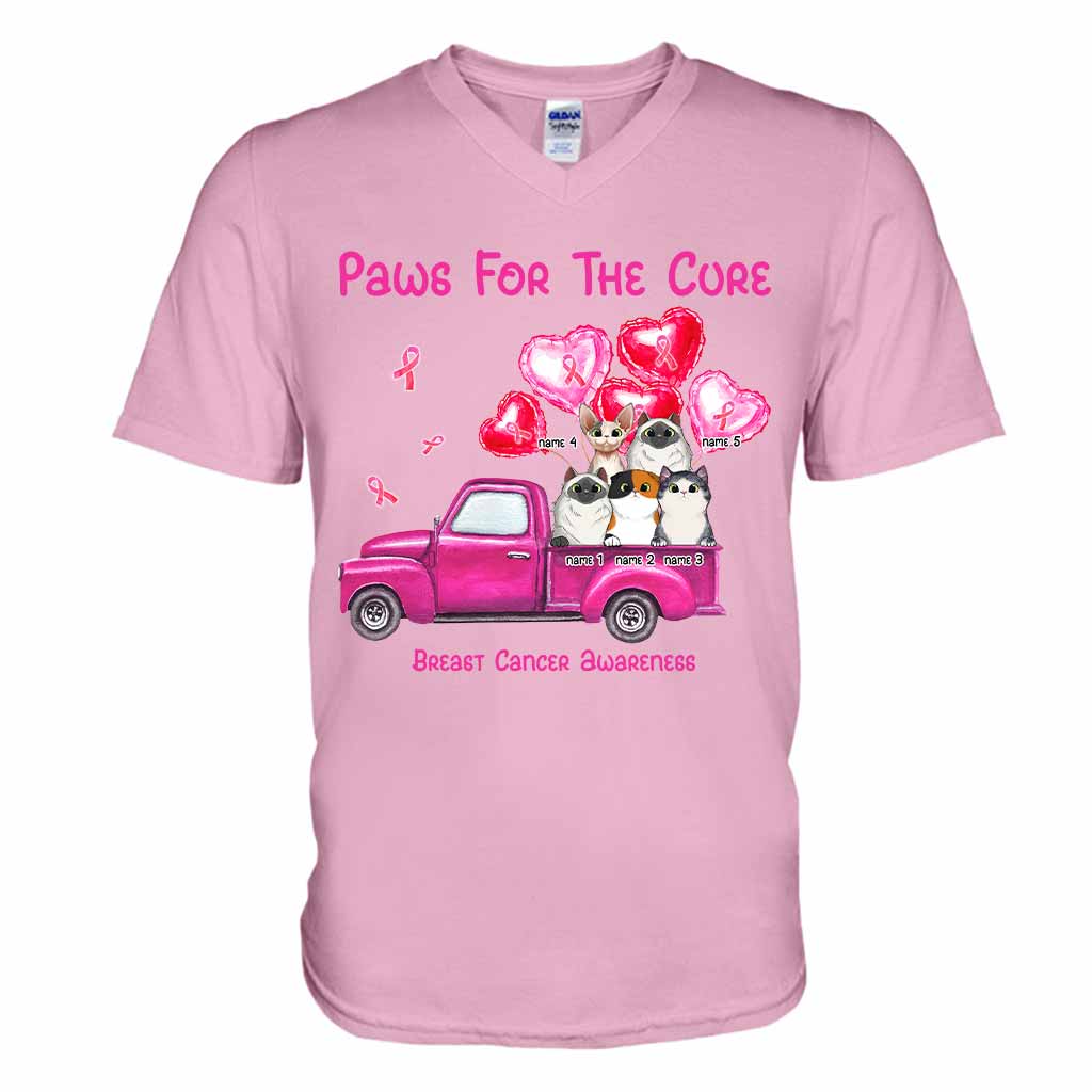 Paws For The Cure - Breast Cancer Awareness Personalized T-shirt And Hoodie