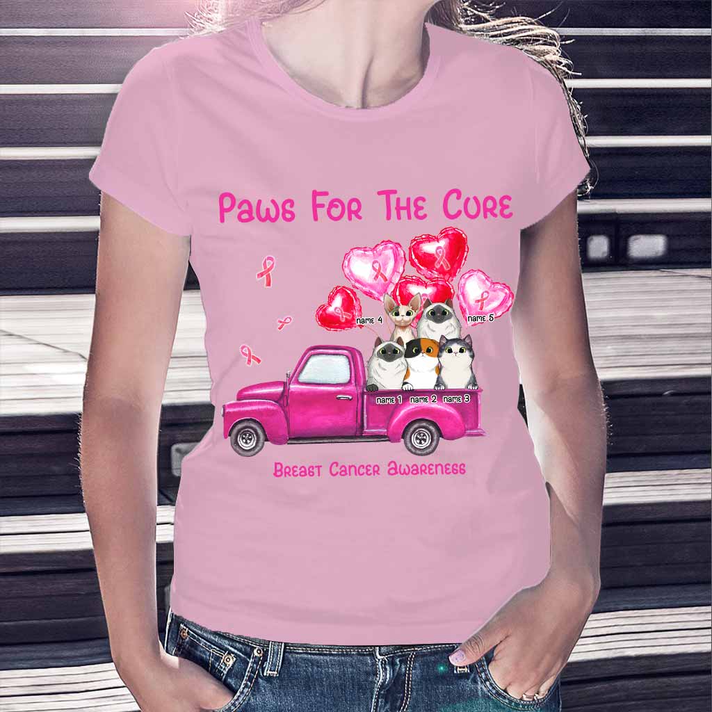 Paws For The Cure - Breast Cancer Awareness Personalized T-shirt And Hoodie