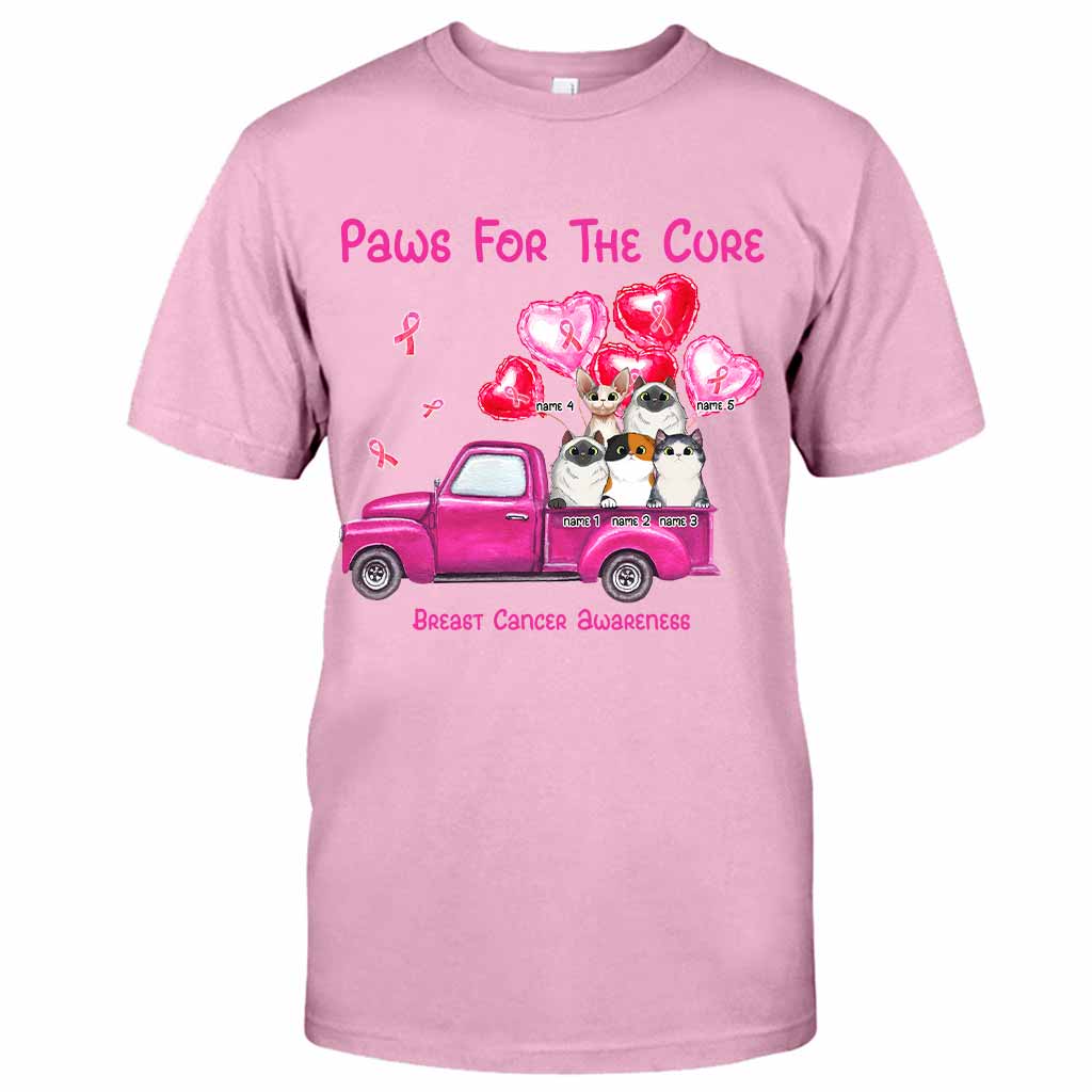 Paws For The Cure - Breast Cancer Awareness Personalized T-shirt And Hoodie