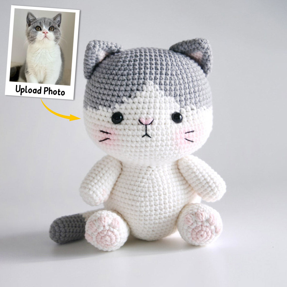 Crochet Cat Amigurumi - Gift for cat lovers - Personalized Hand Knitted Doll