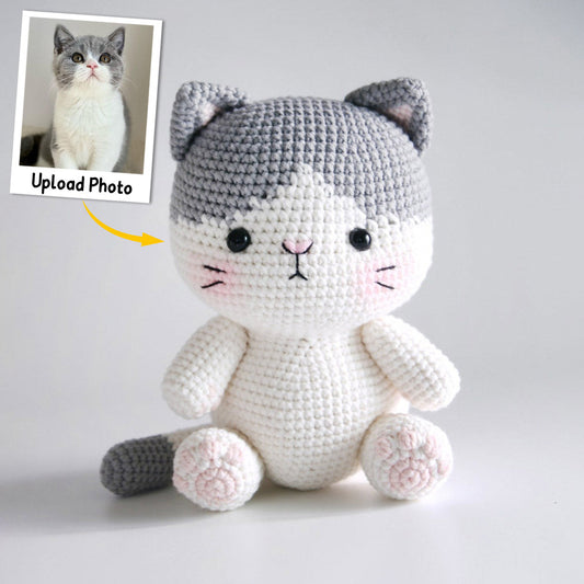 Crochet Cat Amigurumi - Gift for cat lovers - Personalized Hand Knitted Doll