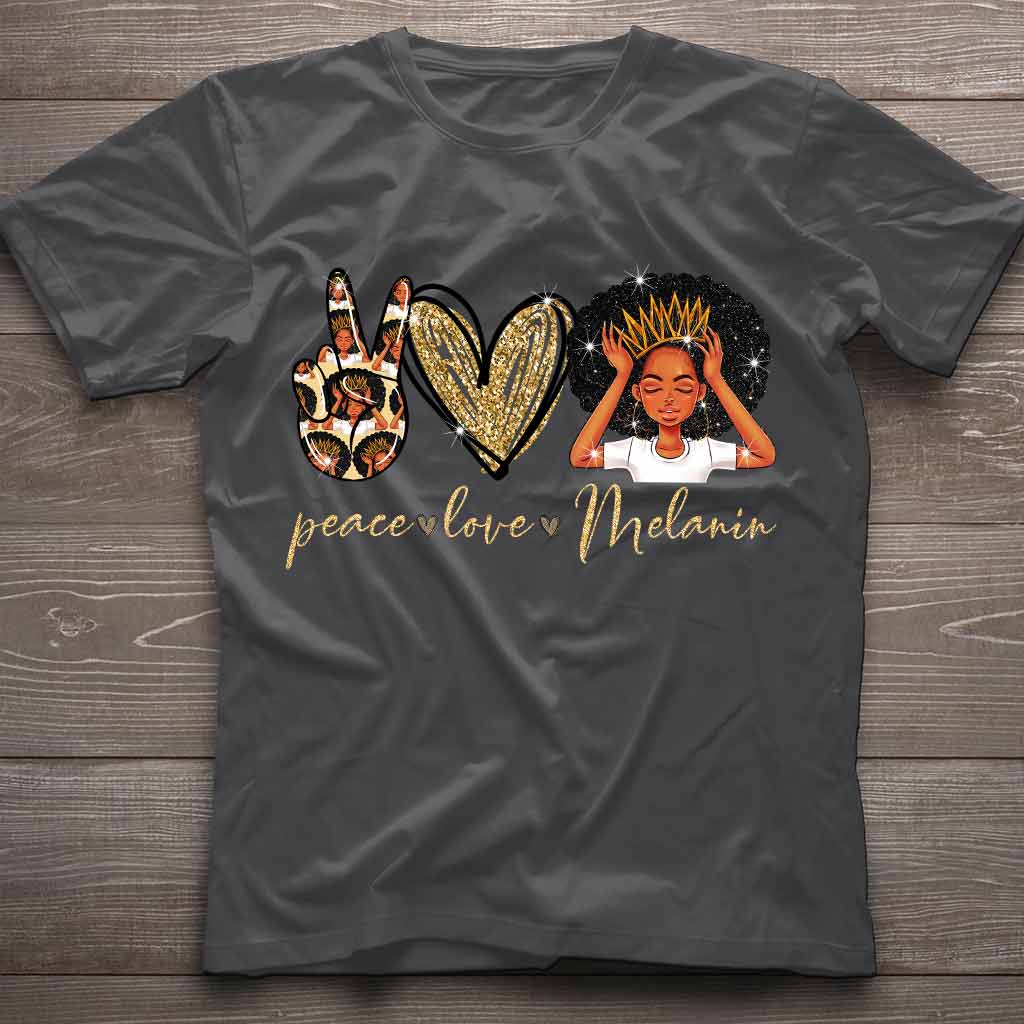 Melanin -African American T-shirt and Hoodie With Faux Glitter Print 1121